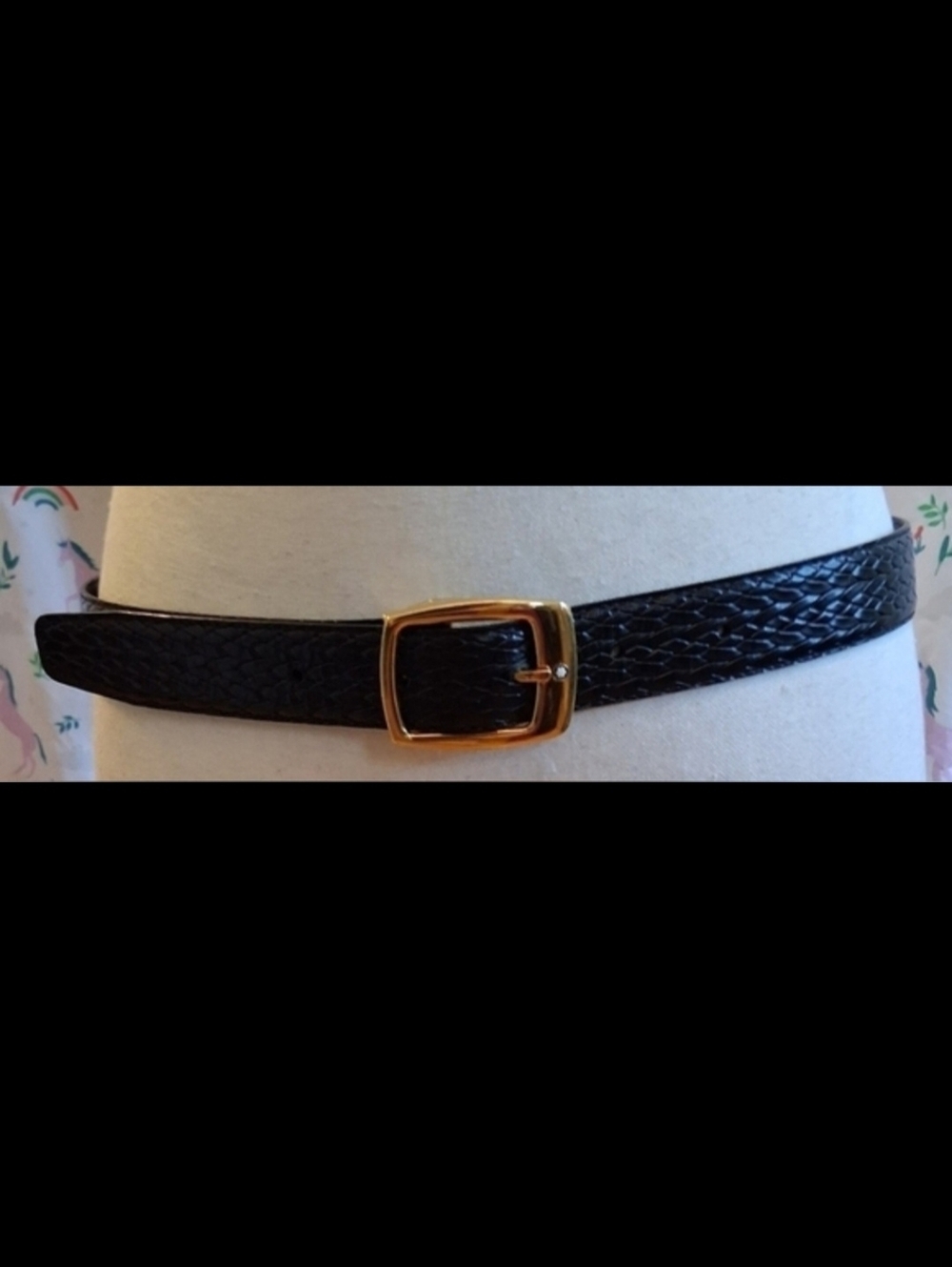 EUC Vintage Montblanc Black Snake Print Leather Business Casual Formal Belt 48in